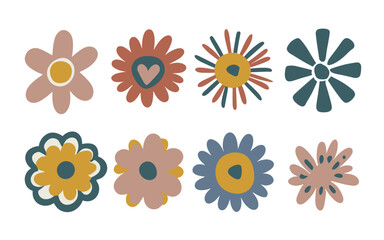 Abstract flowers vector clipart. 