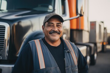 Portrait of a middle aged truck driver
