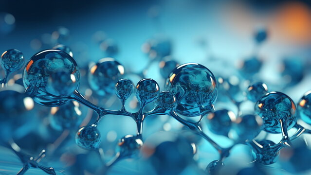 multiple blue atoms of oxygen