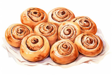 Fototapeta premium Sweet breakfast dessert pastry background bakery bun
