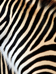 Fototapeta na wymiar Black and white zebra skin background, wild animal.