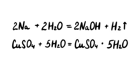 Chemical formula. Vector doodle illustration. Education element.