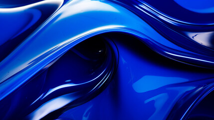 Gros plan sur de la peinture liquide de couleur bleu. Art, peindre, mati&egrave;re. Reflet de lumi&egrave;re. Pour conception et cr&eacute;ation graphique.