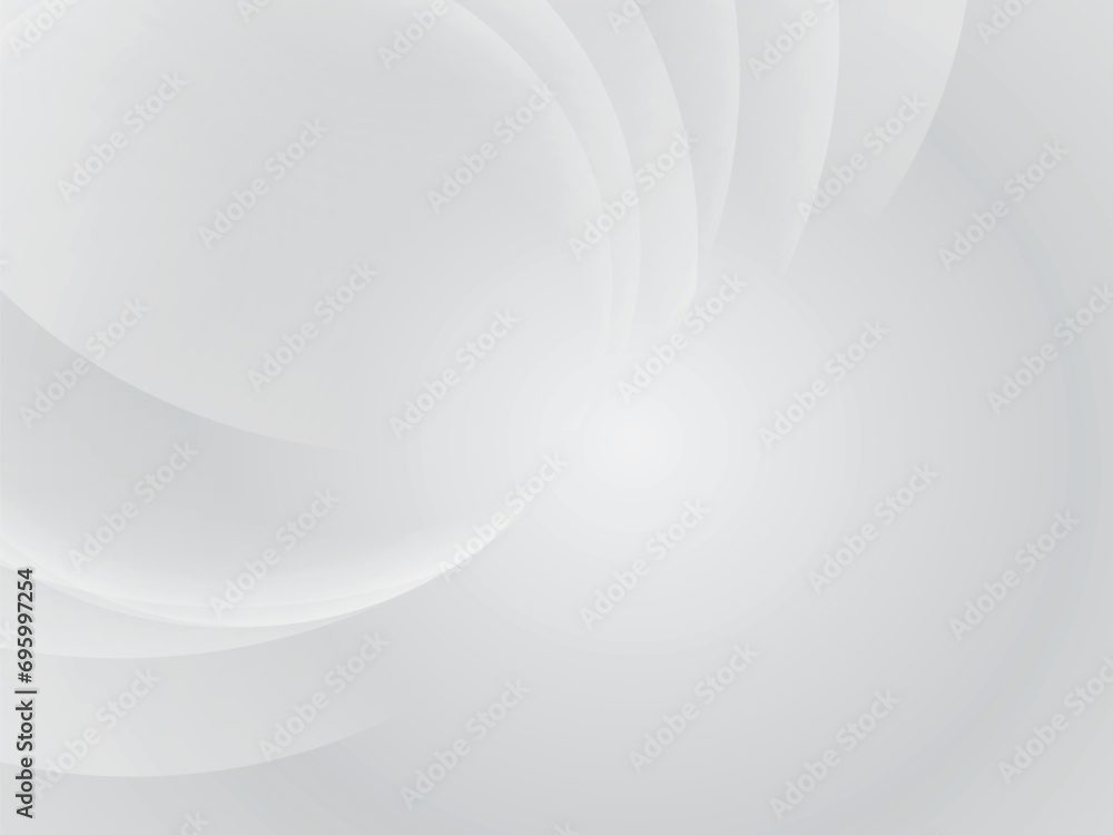 Poster soft white and light grey smooth curved lines background.