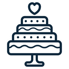 A wedding cake. Vector icon