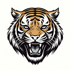 Tiger Head Face for Retro Logos, Emblems, Badges