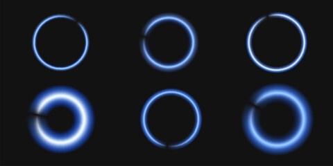 Blue glowing lines.Neon elements for design.
