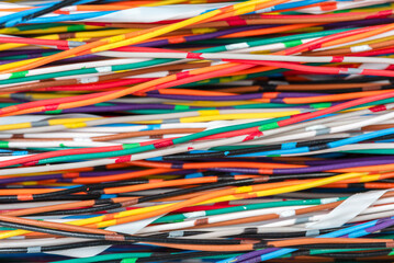 Colorful electrical cables and wires