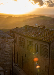 sunset on the Tuscany Mountains, Italy - 695999465