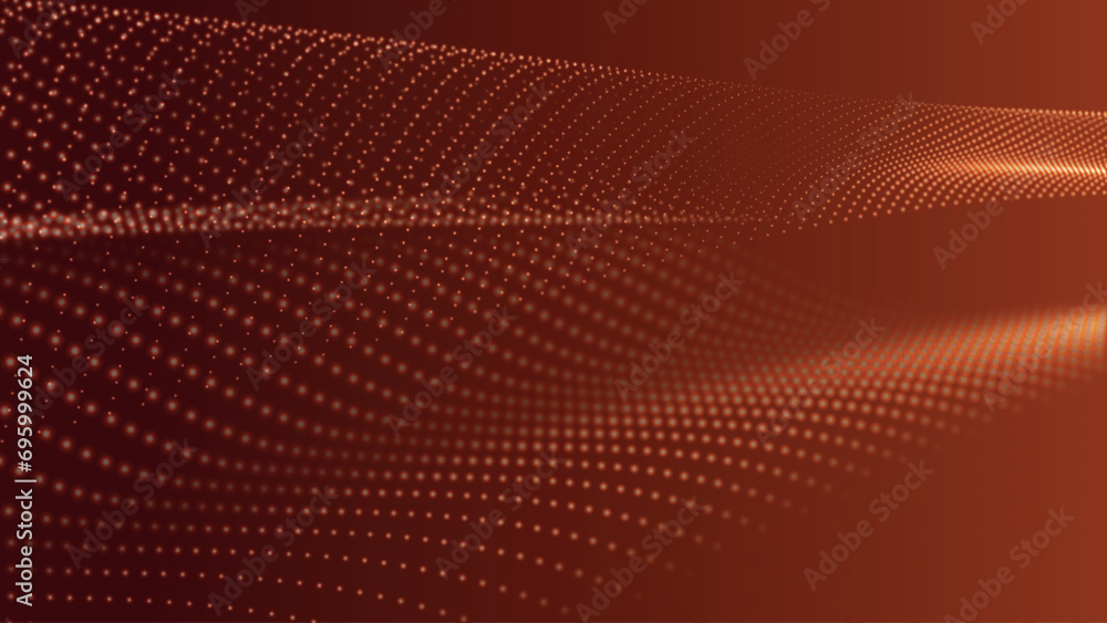 Poster abstract digital particle wave. futuristic dotted wave. big data digital code. technology or science