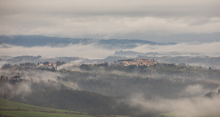 fog in the mountains of Tuscany - 695999821