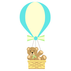 Teddy bear in a hot air balloon