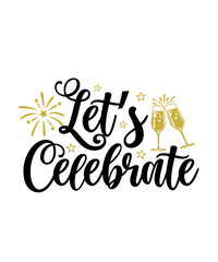 New Year 2024 text design for T-shirts and apparel on plain white transparent isolated background for shirt, hoodie, sweatshirt, card, tag, mug, icon, logo or badge