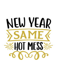 Obraz premium New Year 2024 text design for T-shirts and apparel on plain white transparent isolated background for shirt, hoodie, sweatshirt, card, tag, mug, icon, logo or badge
