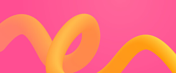 Pink and orange abstract liquid flow 3d lines modern banner design template. 3D vibrant modern graphic design for banner, flyer, card, website or brochure cover