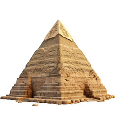 Fototapeta na wymiar ancient egyptian pyramid isolated on transparent. Egyptian pyramids in Giza, ancient pharaoh tombs.
