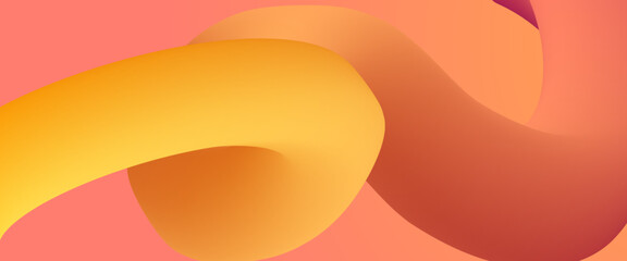 Peach orange and yellow abstract modern trend wave liquid gradient shape banner. 3D vibrant modern graphic design for banner, flyer, card, website or brochure cover
