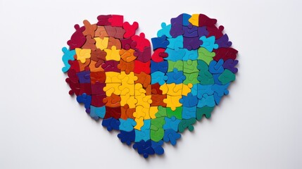 colorful heart-shaped puzzle representing romantic love.