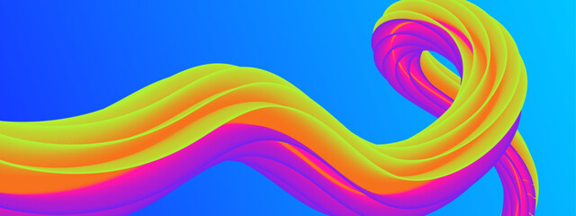Colorful colourful vector gradient fluid shapes banner. 3D vibrant modern graphic design for banner, flyer, card, website or brochure cover