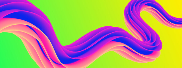 Colorful colourful abstract banner design with fluid wave shape. 3D vibrant modern graphic design for banner, flyer, card, website or brochure cover