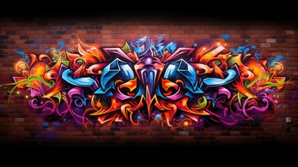 Colorful graffiti artwork on a brick wall