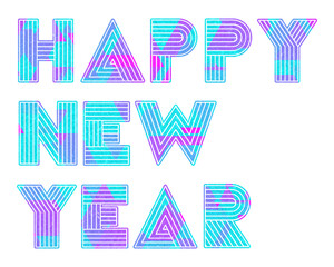 Happy New Year writting for celebrating new year, party invitation, celebration card
