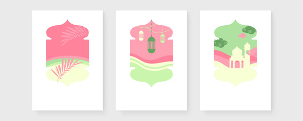 Colorful colourful ramadan kareem arabic greeting card. Simple ramadan kareem greeting card