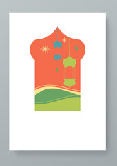 Colorful colourful vector ramadan celebration greeting cards. Simple ramadan kareem greeting card