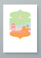 Colorful colourful vector ramadan kareem greeting card template. Simple ramadan kareem greeting card