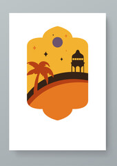 Colorful colourful vector flat ramadan kareem celebration greeting cards. Simple ramadan kareem greeting card