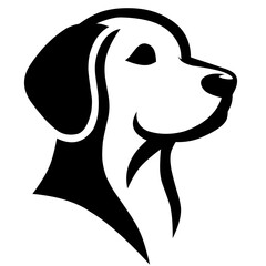 The dog head logo is simple and elegant