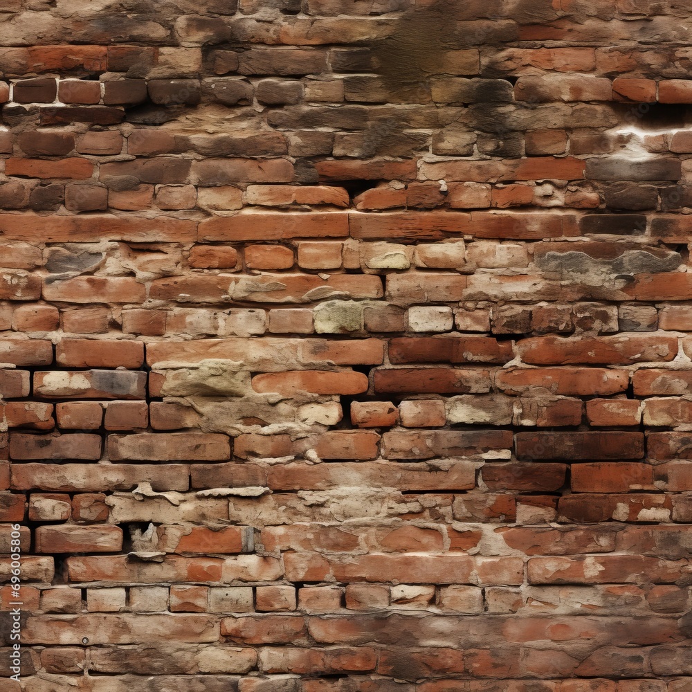 Aufkleber seamless pattern with rustic vintage red brick wall texture for background and design
