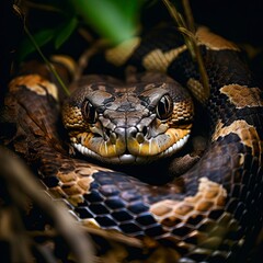 Fototapeta premium Image of Python in Jungle, Generative AI.