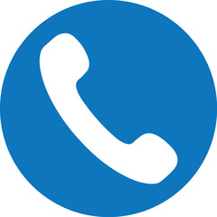 Blue white coloured phone icon illustration - obrazy, fototapety, plakaty
