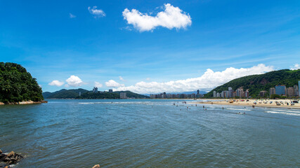 Naklejka premium Santos Beach. Brazil.