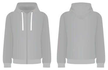 Grey male hoodie. vector illustration