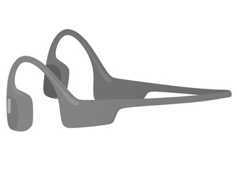Grey  wireless ear phones. vector