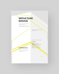 Abstract placard, poster, flyer, banner, blank, document. Colorful illustration on vertical A4 format. Broken form. Cracked figure. 3d shapes composition.	