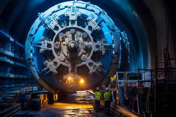 tunnel boring machine working on a tunnel boring operation