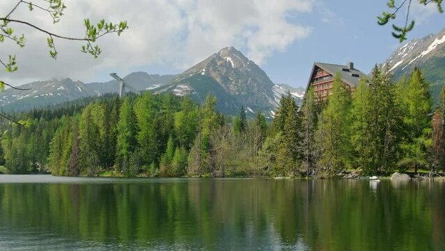 Strbske pleso lake in High Tatras mountains National park in Slovakia