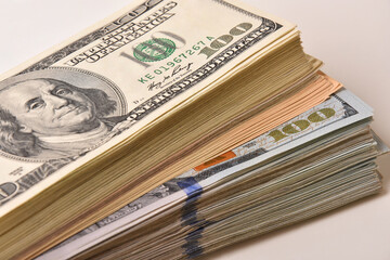 Paper money lot of dollar banknotes