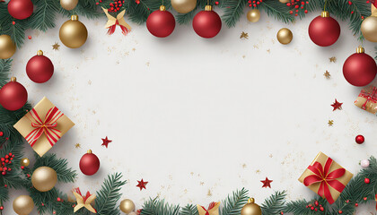 White background with Christmas Decoration