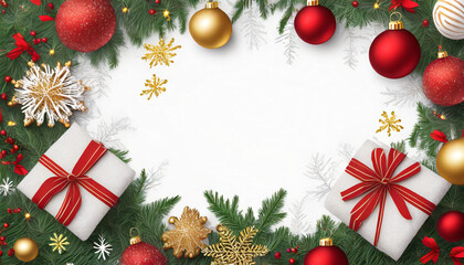 White background with Christmas Decoration