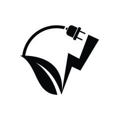 eco electrical logo element, eco electrical vector logo template