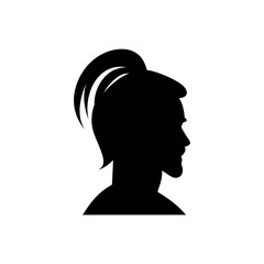 Man hair style ponytail icon