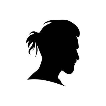 Man hair style ponytail icon