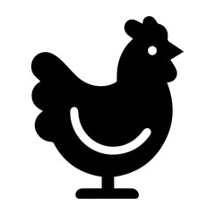 Chicken Icon vector art illustration, a Roaster icon silhouette