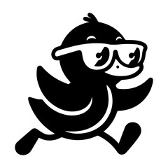 Mr. Duck Funny Carton Character vector art Illustration, Duck wearing a sun glass vector