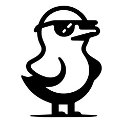 Mr. Duck Funny Carton Character vector art Illustration, Duck wearing a sun glass vector