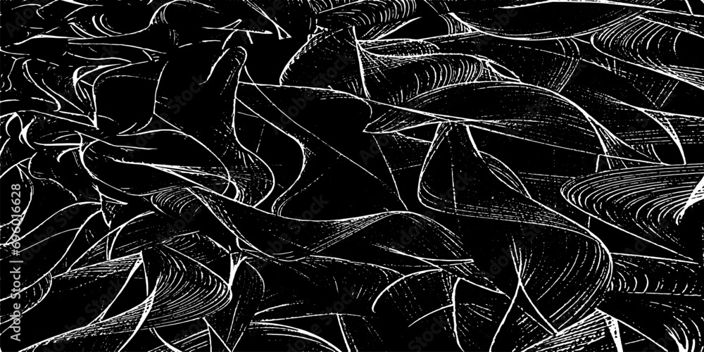 Poster monochrome texture composed of irregular graphic elements. distressed uneven grunge background. abst
